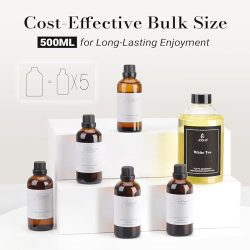 زيت موزع روائح الفنادق من White Tea - 16.9 أونصة سائلة 500 مل - عبوة إعادة تعبئة زيت موزع الهواء البارد الفاخر وزيوت عطرية برائحة الفنادق للمنزل والعلاج العطري والمكاتب - Image 4