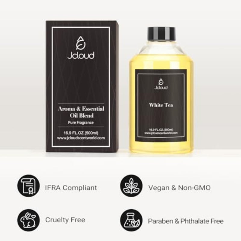 زيت موزع روائح الفنادق من White Tea - 16.9 أونصة سائلة 500 مل - عبوة إعادة تعبئة زيت موزع الهواء البارد الفاخر وزيوت عطرية برائحة الفنادق للمنزل والعلاج العطري والمكاتب - Image 5