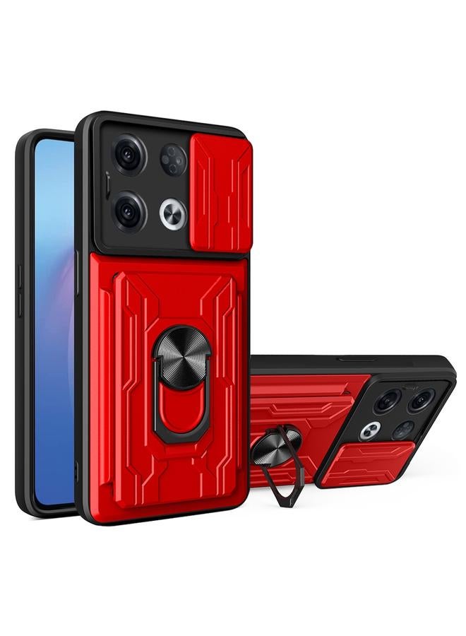 The Bros Case For OPPO Reno8 Pro 5G Sliding Camshield TPU+PC Phone Case with Card Slot