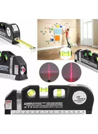 Mass Pro Mass Pro Digital Distance Laser Level Meter Pro 3 Leveller Black 2 Line Measuring Tape Horizontal Vertical Measure 8FT Aligner Ruler Area Nonmagnetic Line Level 30 cm  - Image 3