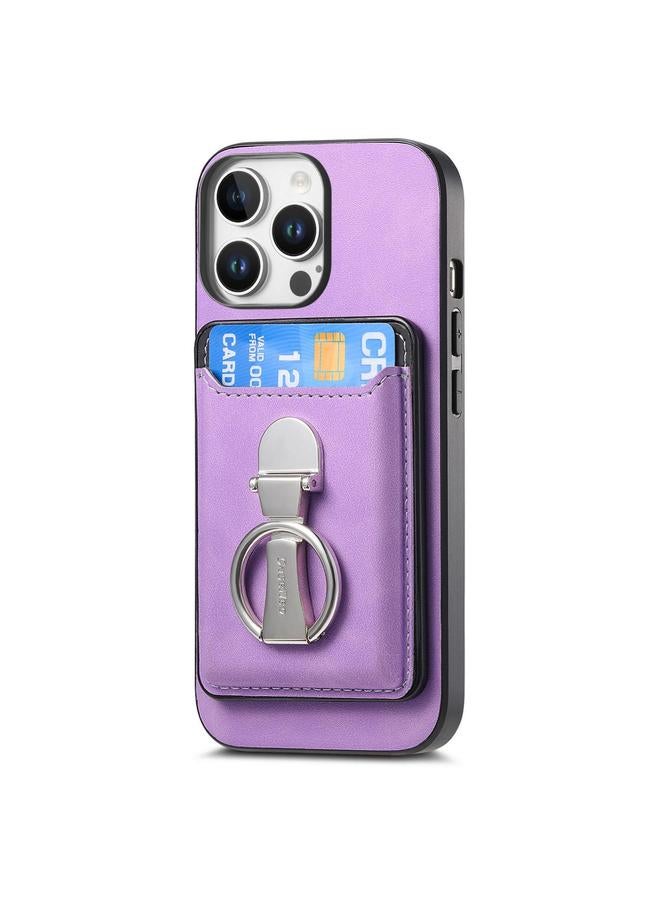 Zaboon Case For iPhone 13 Pro Retro Folding Ring Holder Card Bag MagSafe Phone Case - Image 2