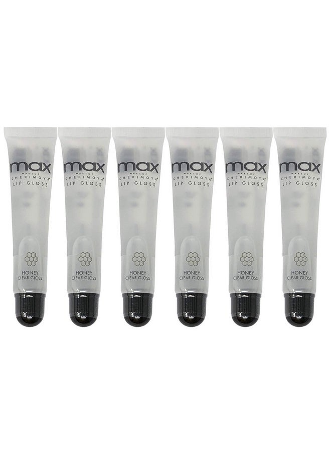 Cherimoya (6Pack) Max Makeup Lip Polish Honey Clear Gloss  - Image 1