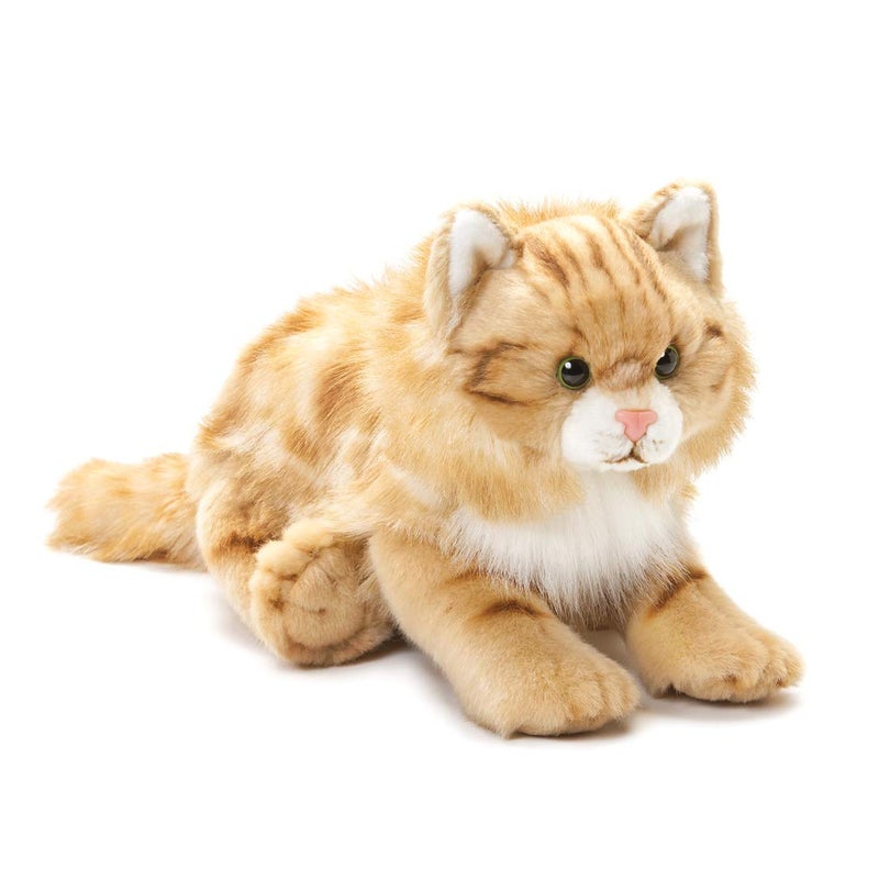 DEMDACO Large Maine Coon Cat Striped Ginger Children's Plush Stuffed Animal Toy - Image 1