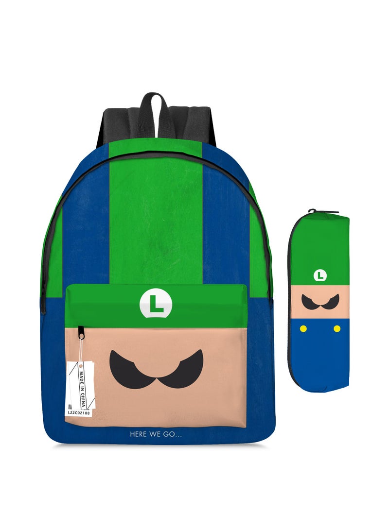 ZWX 2 Pcs Super Mario School Backpack And Pencil Case Multicolour Made In China - Image 1