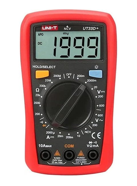 Ut33D+ Digital Multimeter Auto Range Palm Size Ac Dc Voltmeter Ammeter Resistance Capatitance Tester