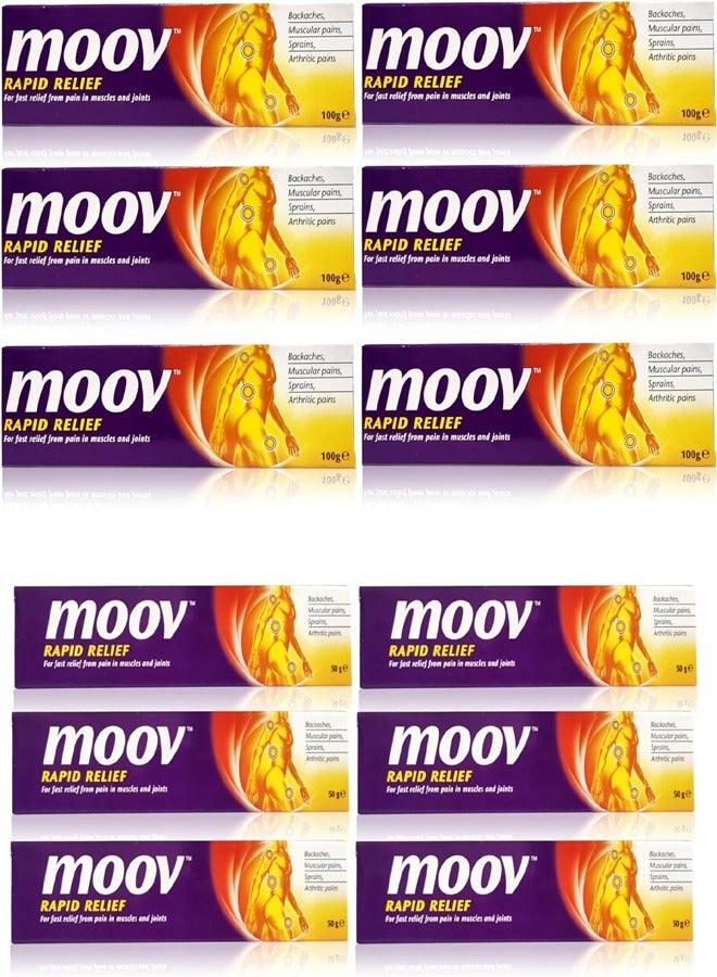 Moov Fast Pain Relief Cream - Combo Pack 6 pcs of 50g + 6 pcs of 100g - Image 1
