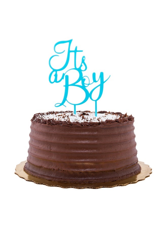 Restaurantware Top Cake Baby Cake Topper, 1 Sturdy Cake Topper - For Gender Reveal Parties, Dessert Decoration, Blue Acrylic Baby Shower Cake Topper, Won’t Sink Into Pastries - Image 2