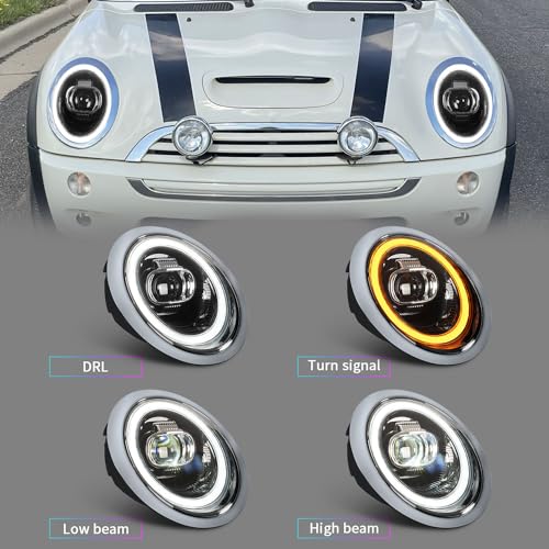 Archaic Headlights Assembly Compatible with 2002-2006 R50 MINI Cooper Hardtop/Hatchback 2002-2006 R53 Cooper S Hardtop/Hatchback 2005-2008 R52 Cooper/Cooper S Convertible - Image 2