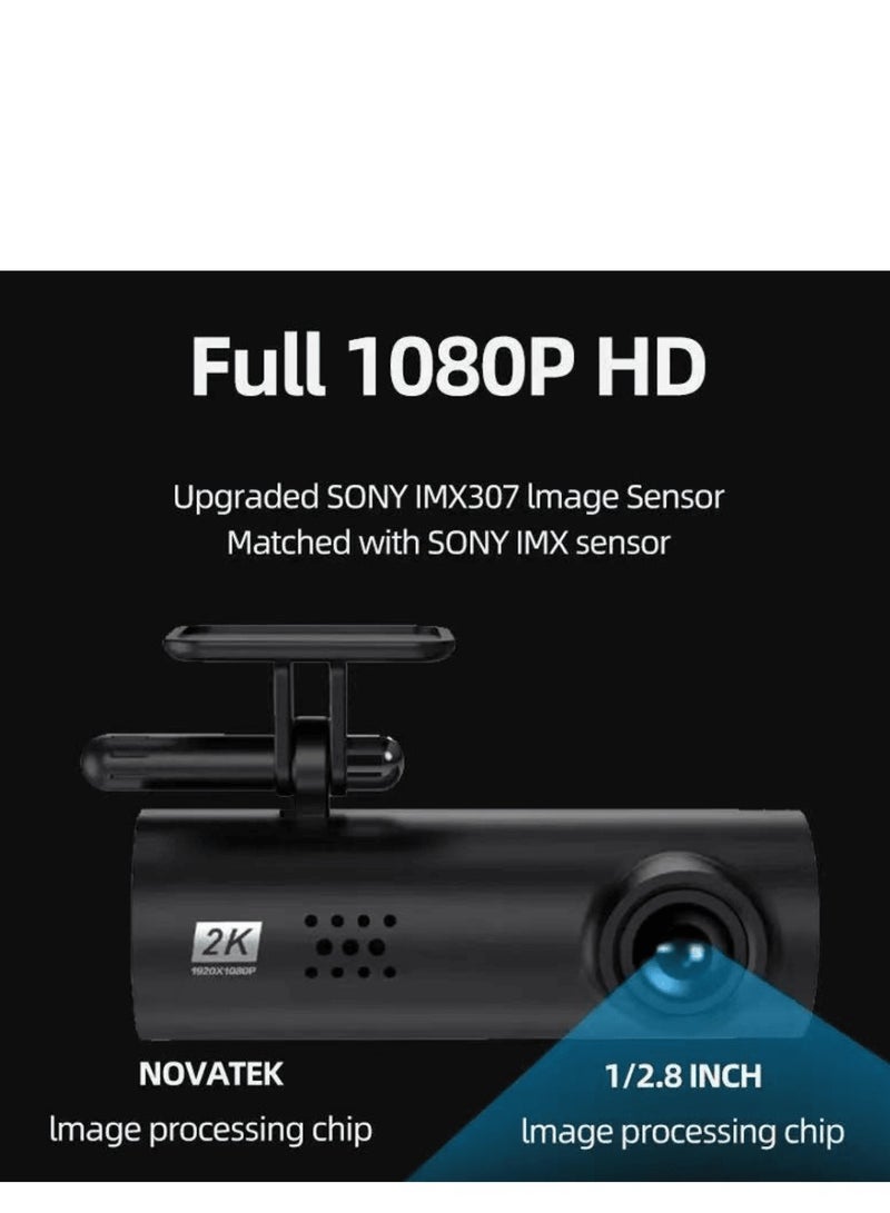 Dash Cam 2K HD Built-In WIFI APP Connection 170 Degrees Wide Angle Camera