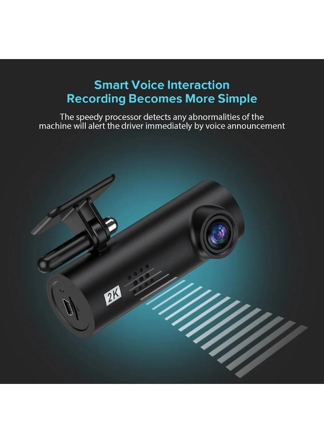 Dash Cam 2K HD Built-In WIFI APP Connection 170 Degrees Wide Angle Camera