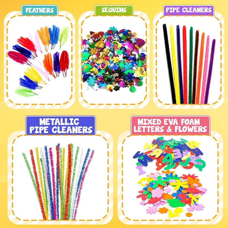 FUNZBO Arts and Crafts School Supplies for Kids - Christmas Kindergarten School Supplies Set with Glitter Glue Stick,Glue, Pipe Cleaners Craft and Kids' Scissor, Birthday Gifts for Girls Boys Age 4+ - Image 4