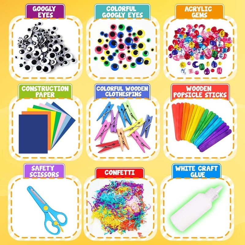 FUNZBO Arts and Crafts School Supplies for Kids - Christmas Kindergarten School Supplies Set with Glitter Glue Stick,Glue, Pipe Cleaners Craft and Kids' Scissor, Birthday Gifts for Girls Boys Age 4+ - Image 5