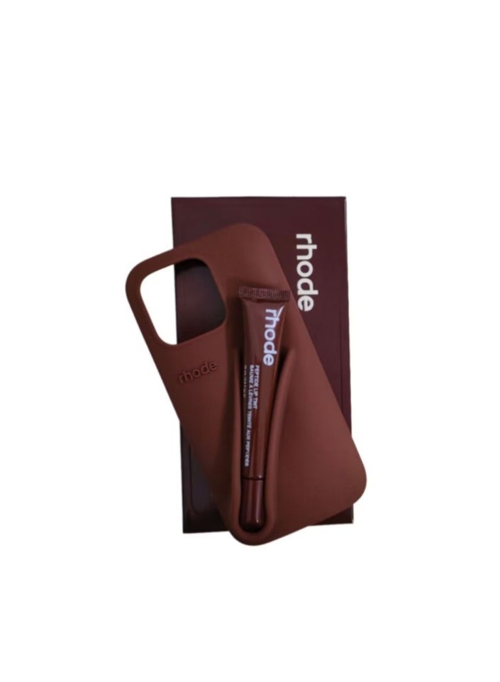 rhode Peptide Lip Tint (Espresso) + Summer Lip Case Case (Espresso) - Limited Edition Suitable for all Apple iPhone models case - Image 2