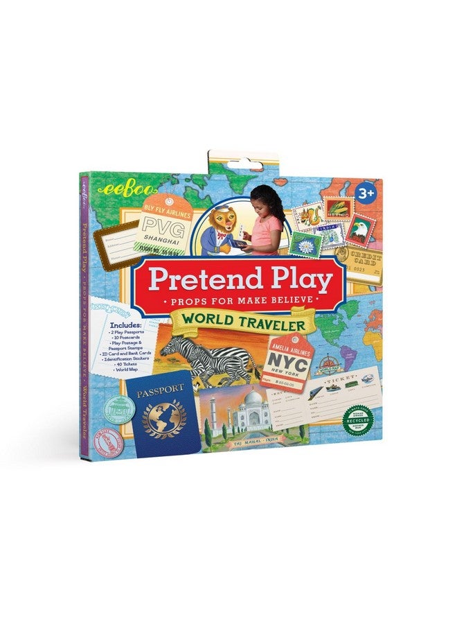 eeBoo: World Traveler Pretend and Role Play Set, Make-Believe Props for an Adventure Around The World or Just The Neighborhood, Promotes Creativity and Imagination, for Ages 3 and up - Image 1