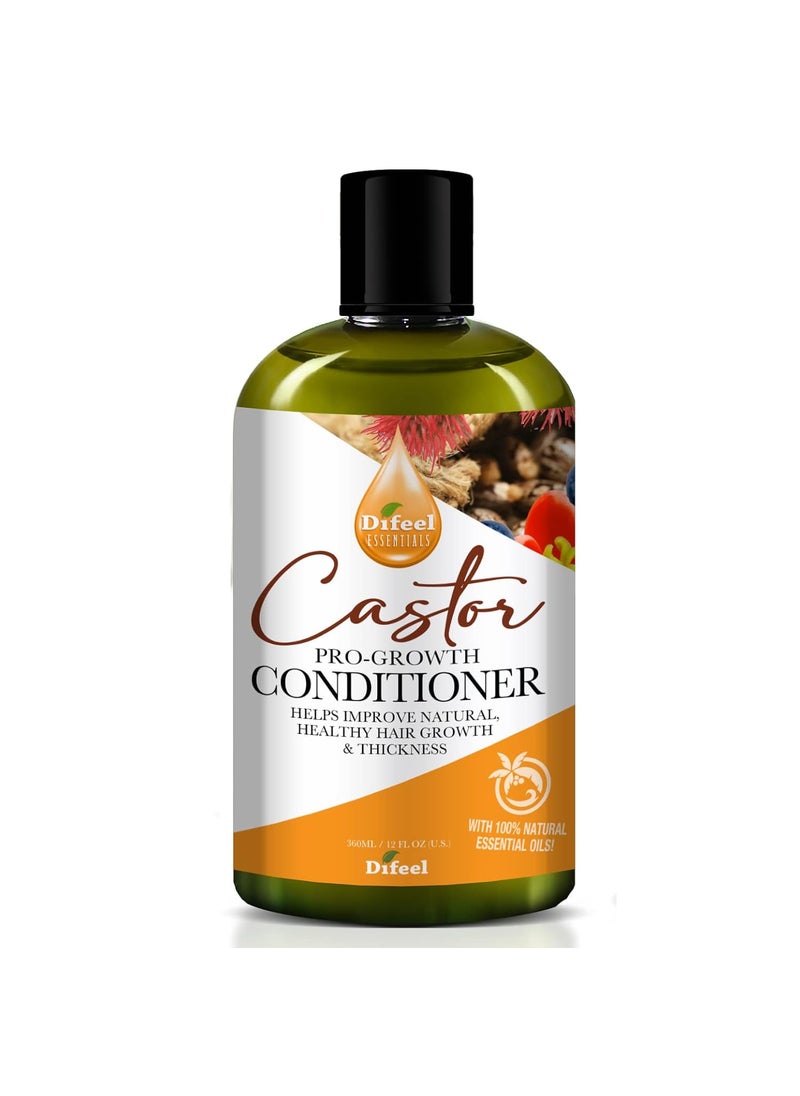 difeel Difeel Essentials ProGrowth Castor Conditioner 12 oz  Conditioner with Castor Oil Made with 100 Natural Essential Oil 
