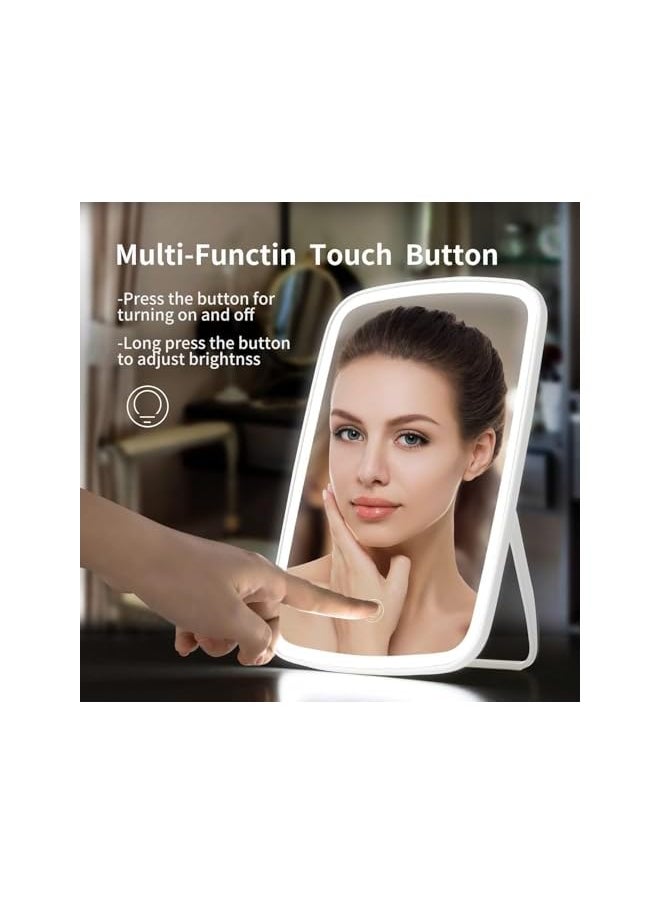 The Bros LED Makeup Mirror with Adjustable Brightness & 3 Color Modes – Rechargeable Mirror with Lights for Perfect Makeup Application, Ideal for Home, Bathroom, Travel, and Portable Beauty Needs  - Image 4