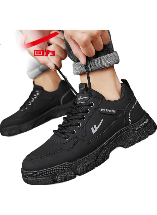 Pull Back Warrior Men'S Fashionable And Versatile Comfortable Work Shoes Men Thick-Soled Anti-Slip Wear-Resistant Sports Casual Shoes Men Black Size 39 - Image 1
