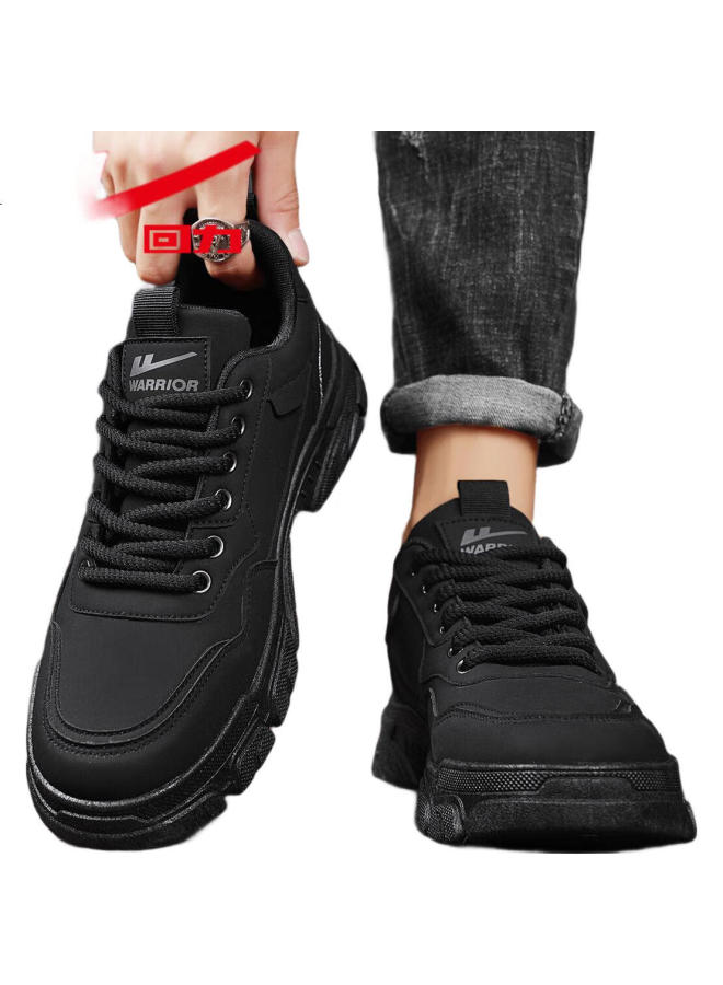 Pull Back Warrior Men'S Fashionable And Versatile Comfortable Work Shoes Men Thick-Soled Anti-Slip Wear-Resistant Sports Casual Shoes Men Black Size 39 - Image 2