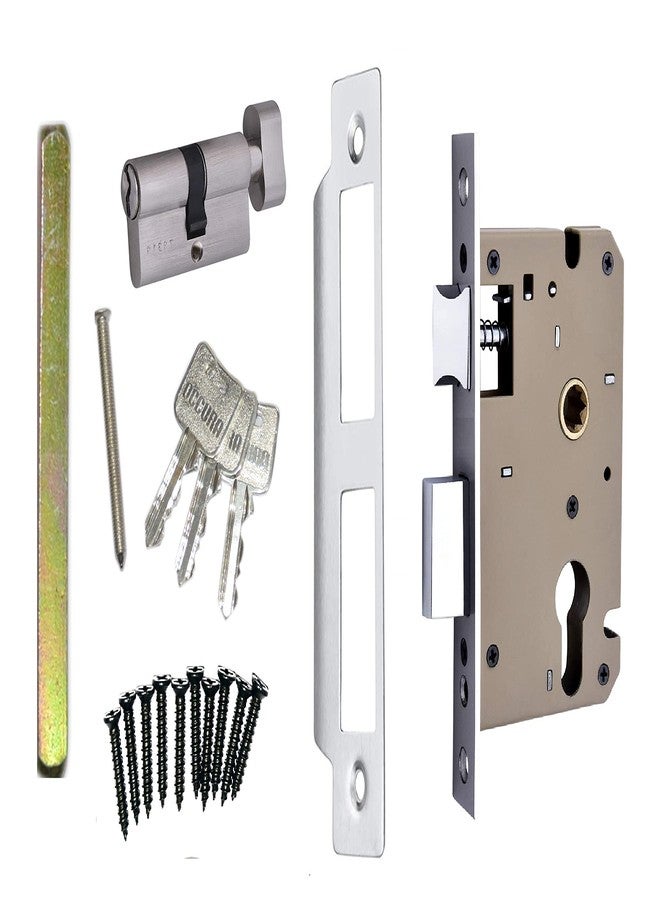 OCCURA SS Mortise Handle, CY Mortise Door Lock in S.S. Finish .Brass Lock Body OSK 60mm Cylinder Lock with 3 Key with Reversible Latch.(OSMV 2001 CY S.S.), Silver, 8 inch (OSMV-2001 CY SS) - Image 4