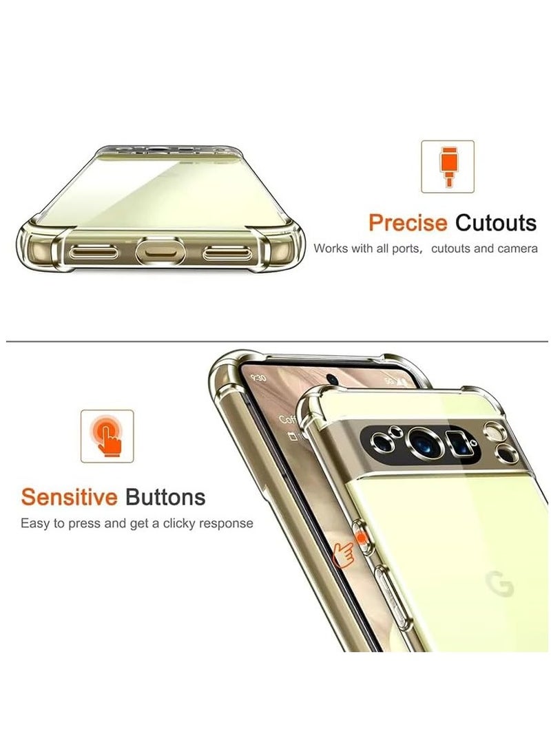 BORTONY Google Pixel 9 Pro Case Cover Protective Shock Absorption Bumper Case with Camera Protection Case Crystal Clear Soft TPU Transparent Case For Google Pixel 9 Pro 5G - Image 4