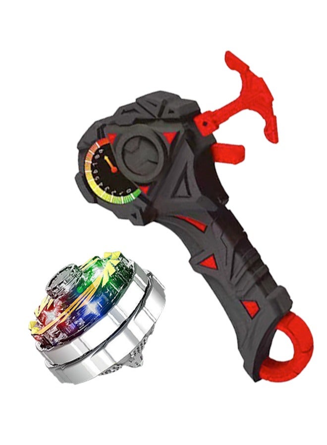 Children's Toys Battle Gyro Upgraded Alloy Light-up Gyro Toys Set Cool Sparring Launcher Suitable for More Than 7 Years Old Boys Girls Toys Gifts (Black)  - Image 1