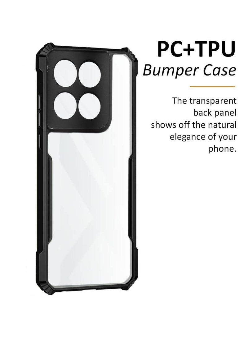 Wtech Motorola Edge 70 5G 2025 Hybrid TPU Silicone with Raised Armour Bumpers Slim Case Cover (MCAPSA) - Clear/Black - Image 3