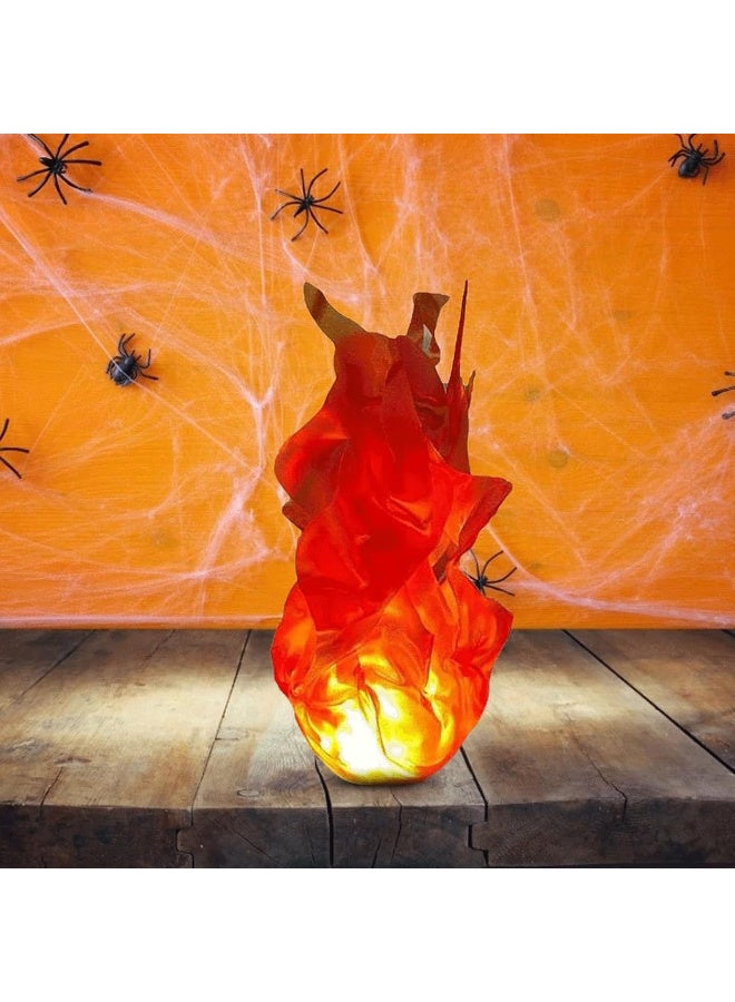 HI-FINE Halloween Floating Fireball Prop, Illuminated Floating Fireball Props, Artificial Fake Flame Ball, Unique Halloween Decoration Flame (Red) - Image 2