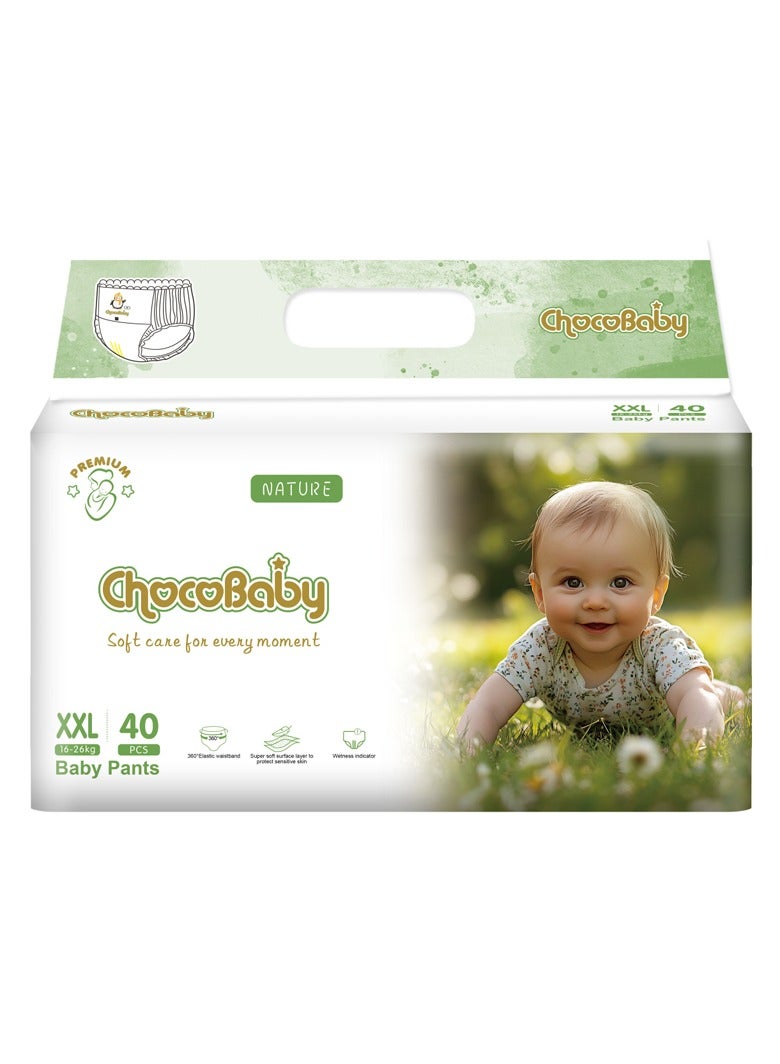 Chocobaby Premium Quality Baby Culotte Pants Diapers, Size XXL (16-26 kg), 40 Count | Ultra-Breathable and Soft with Super Absorption - Image 1