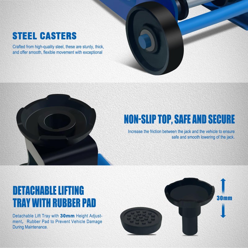 GAOLLY Mini Hydraulic Jack 2.5 Ton (5500lbs)/Floor Jack with Heightening Gasket,Lifting Range 4.13"-17" - Image 4