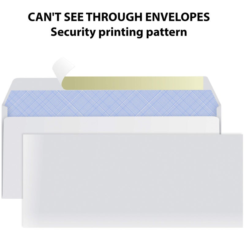 Splendoress #10 Envelopes Letter Size Self Seal | 500 Business Mailing Security Peel and Sealing Envelope | 100% Tinted | no 10 White Windowless Legal Regular Plain Envelops Pack | 4-1/8 x 9-1/2 Inches | 24 LB - Image 3
