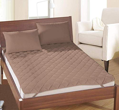 Rajasthan Crafts Mattress Protector Brown Colored Double Bed Water Resistant and Dust Proof (36"X78") - Image 2