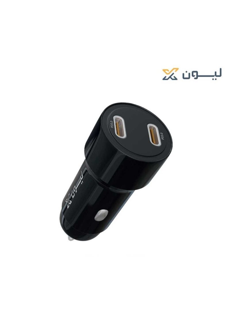 Lionx Lion X 60W Dual Port PD Fast Car Charger Black