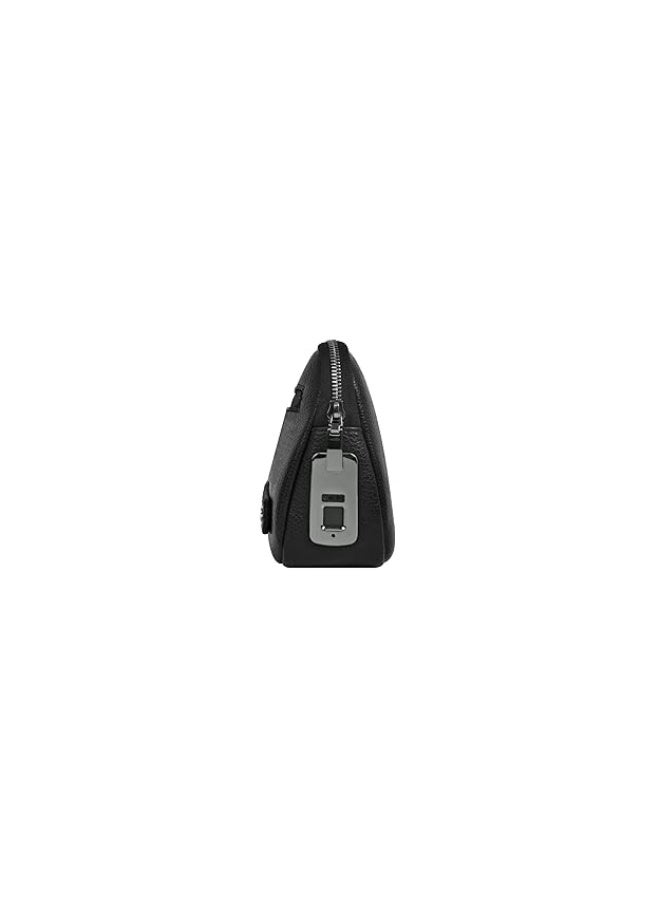 Genrics Fingerprint Lock Leather Clutch, Black - Image 3