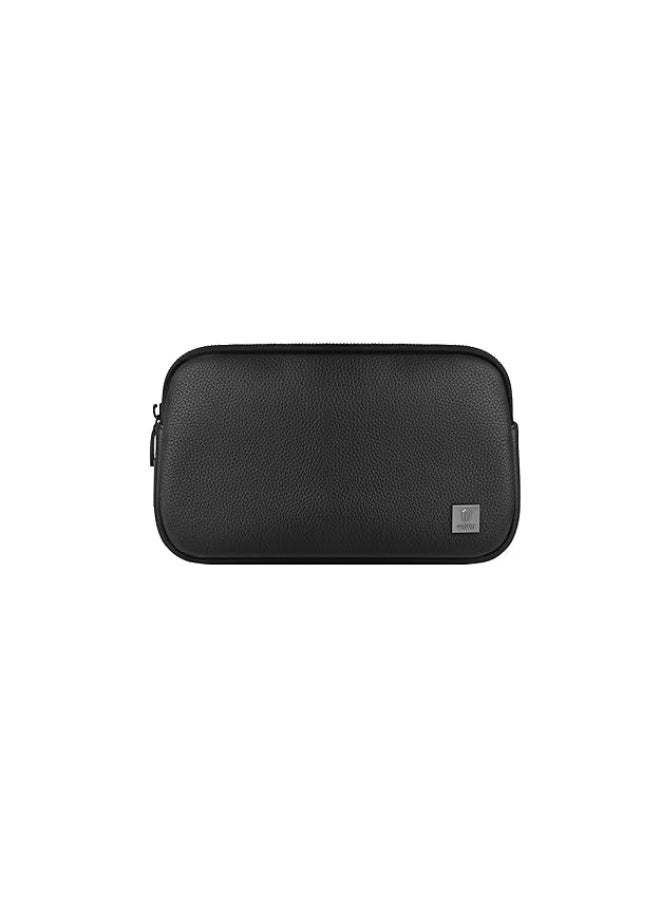 Genrics Fingerprint Lock Leather Clutch, Black - Image 2