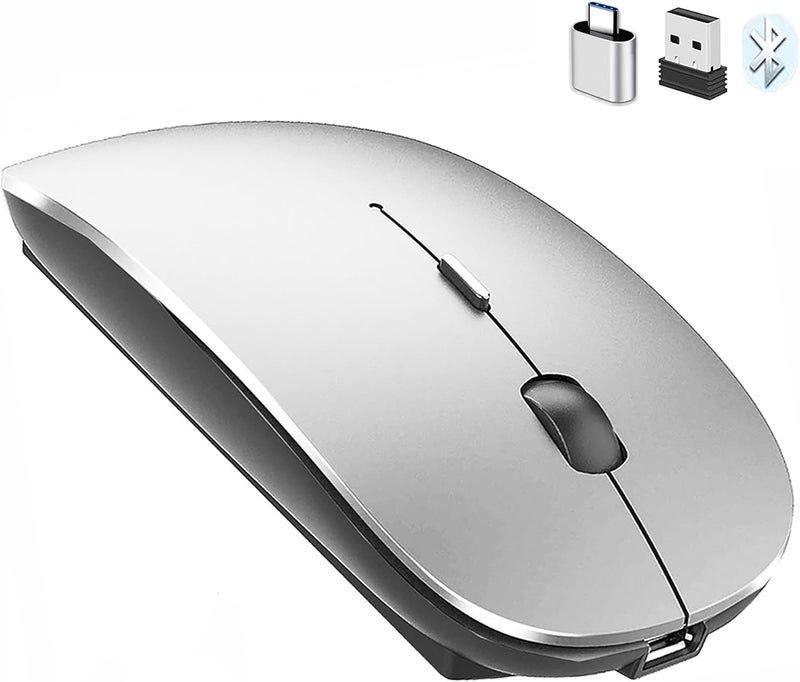 PEIBO Bluetooth 5.2 Wireless Dual-Mode Mouse, Gray Black, 2022 Model - Image 2