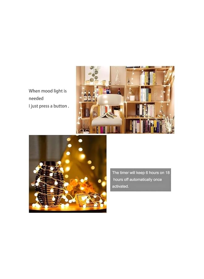 The Bros Battery Operated LED Globe String Lights, 10 Meter/33FT Warm White Spherical Fairy Light, Suitable for Home Bedroom Garden Wedding Party Christmas Decoration - Image 2