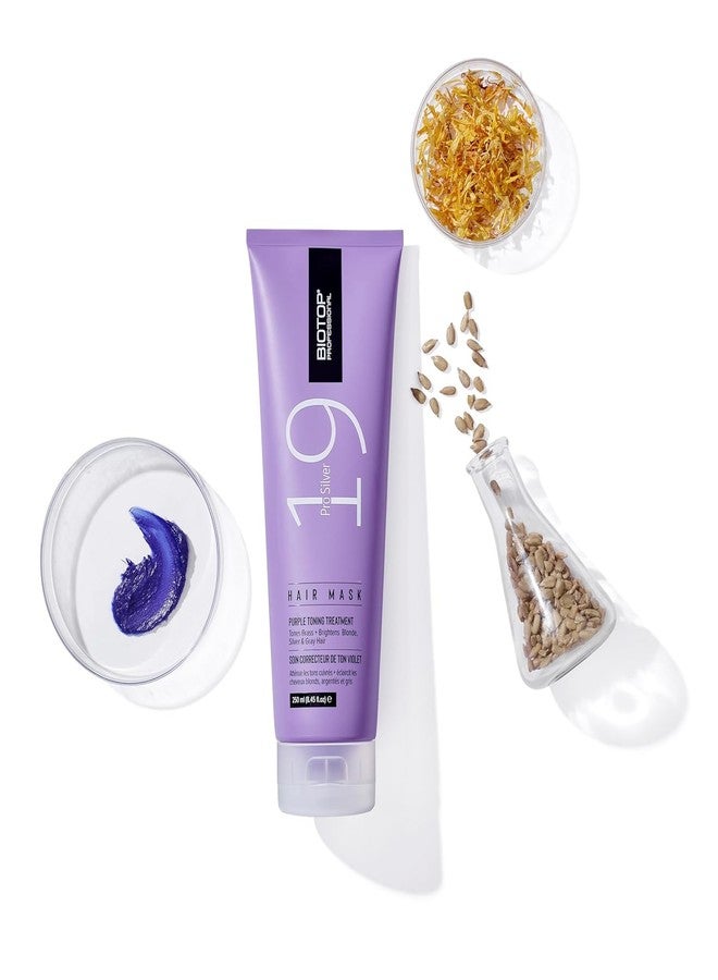 Biotop Professional 19 Pro Silver Hair Mask 250ml | Neutralizes unwanted Yellow & Brassy Tones | for Blonde, White & Silver Hair Tones | Paraben, SLS & Sulfate free | Blonde Shampoo for Men & Women - Image 2