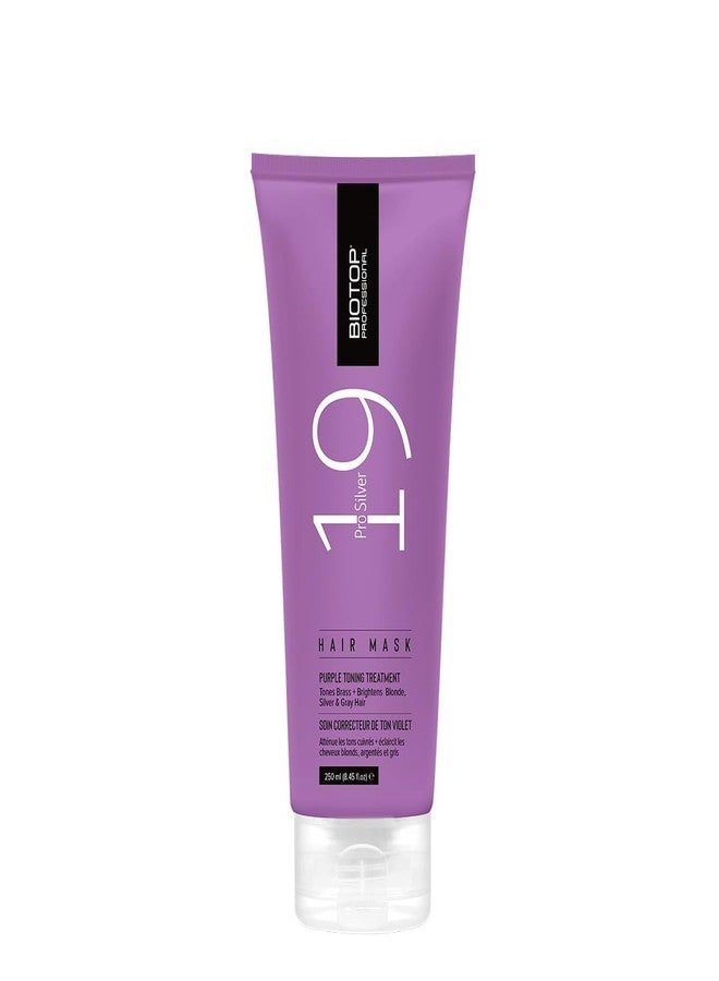 Biotop Professional 19 Pro Silver Hair Mask 250ml | Neutralizes unwanted Yellow & Brassy Tones | for Blonde, White & Silver Hair Tones | Paraben, SLS & Sulfate free | Blonde Shampoo for Men & Women - Image 1