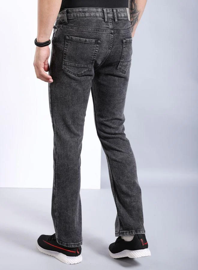 ذا انديان كراج كو Men Bootcut Solid Mid-Rise Stretchable Jeans