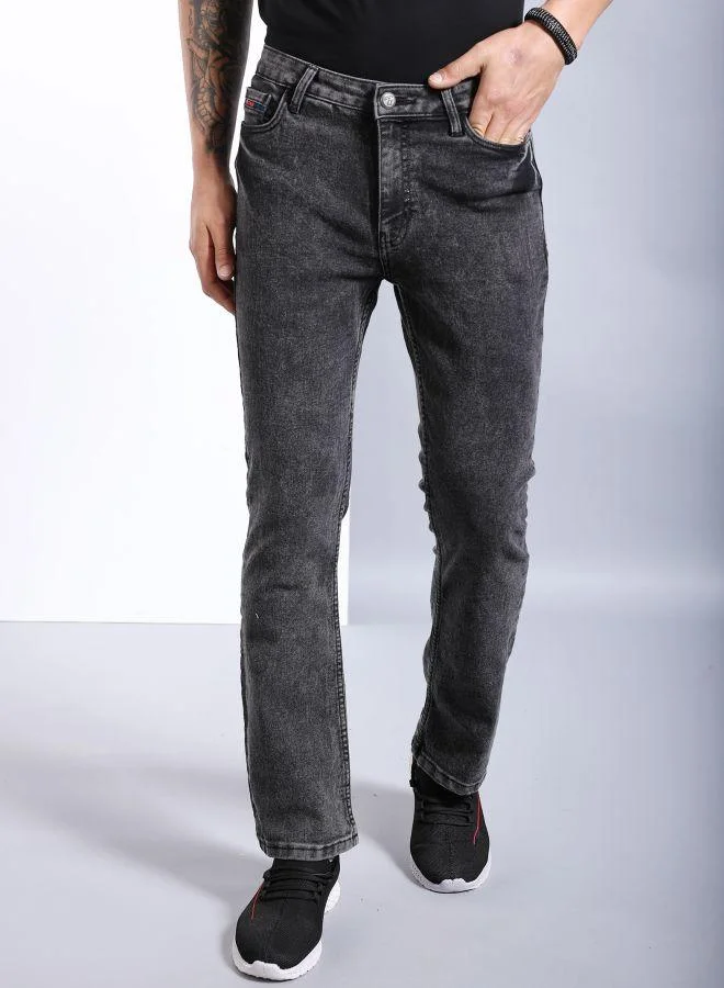 ذا انديان كراج كو Men Bootcut Solid Mid-Rise Stretchable Jeans