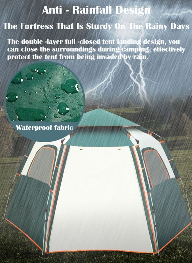 ZCM-HAPPY Portable Automatic Pop-Up Instant Camping Tent, Ideal for Family Camping Trips, Offering Quick Setup and Durability for Outdoor Adventures UV Protection 280x280x155 cm - Image 4