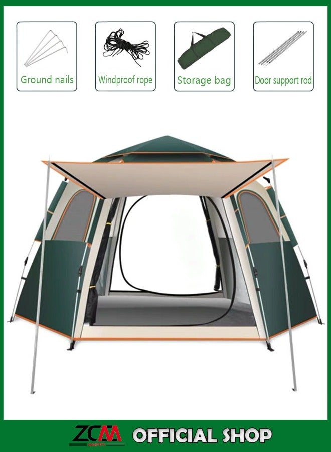 ZCM-HAPPY Portable Automatic Pop-Up Instant Camping Tent, Ideal for Family Camping Trips, Offering Quick Setup and Durability for Outdoor Adventures UV Protection 280x280x155 cm - Image 1
