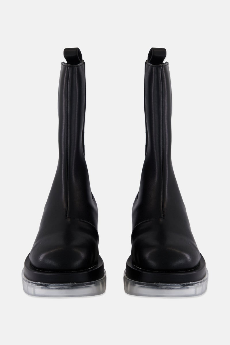 RAID Women Slip On Mid Calf-Length Boots, Black  - Image 3