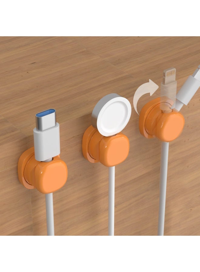 Multi-functional Cable Organizer - Suitable for Kitchen, Car, Living Room, Bedroom, Accommodates Cables with Diameter Up to 6.8mm (6 pcs orange) - Image 1