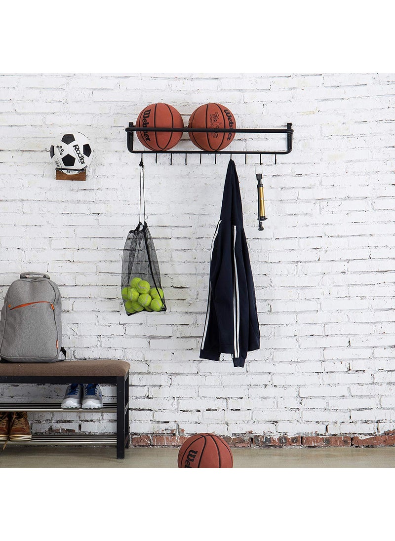 INDIAN DECOR INDIAN DECOR 50712 Ten 10Hook WallMounted Metal Sports Equipment Storage Rack  - Image 3