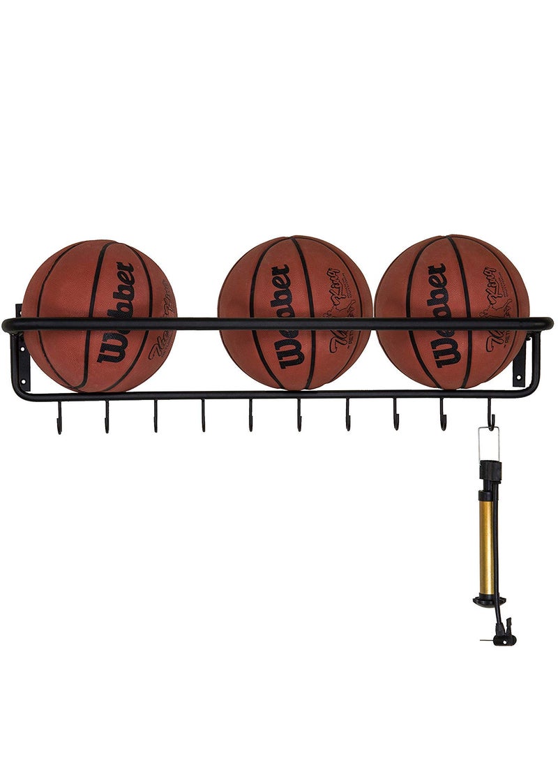 INDIAN DECOR INDIAN DECOR 50712 Ten 10Hook WallMounted Metal Sports Equipment Storage Rack  - Image 5