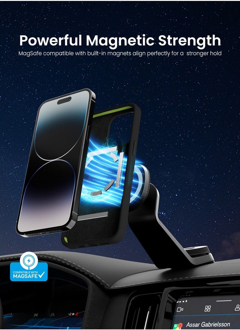 Remson - Remson Mag-X Magnetic Hybrid Protective Silicone Case Military Grade Protection Compatible For iPhone 14 Pro Max (Black) - Image 1