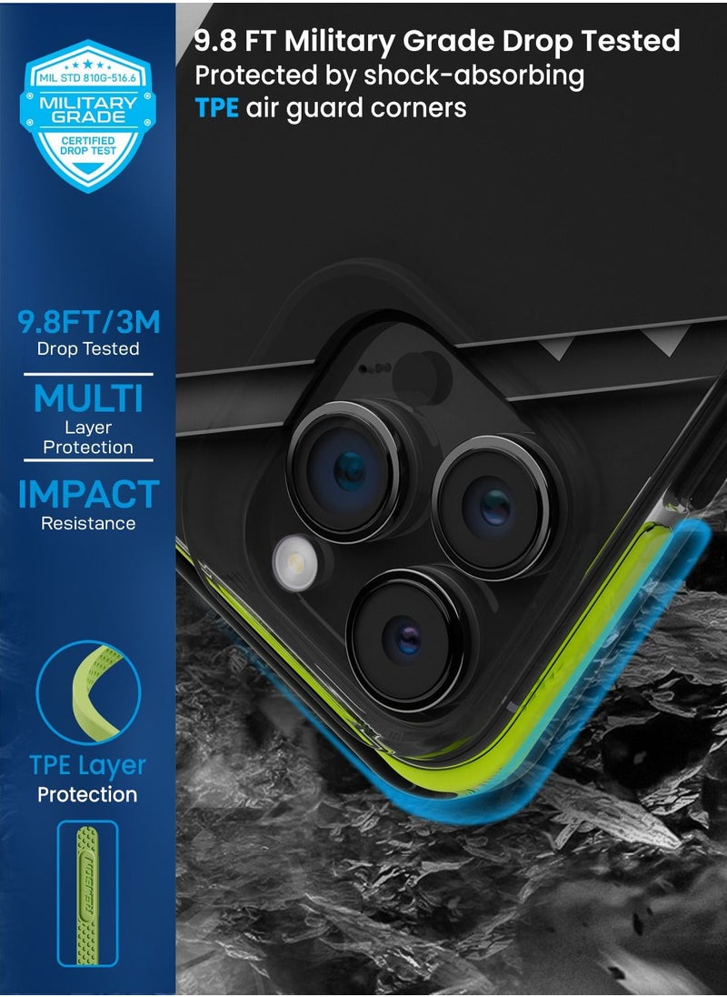 Remson - Remson Mag-X Magnetic Hybrid Protective Silicone Case Military Grade Protection Compatible For iPhone 14 Pro Max (Black) - Image 1