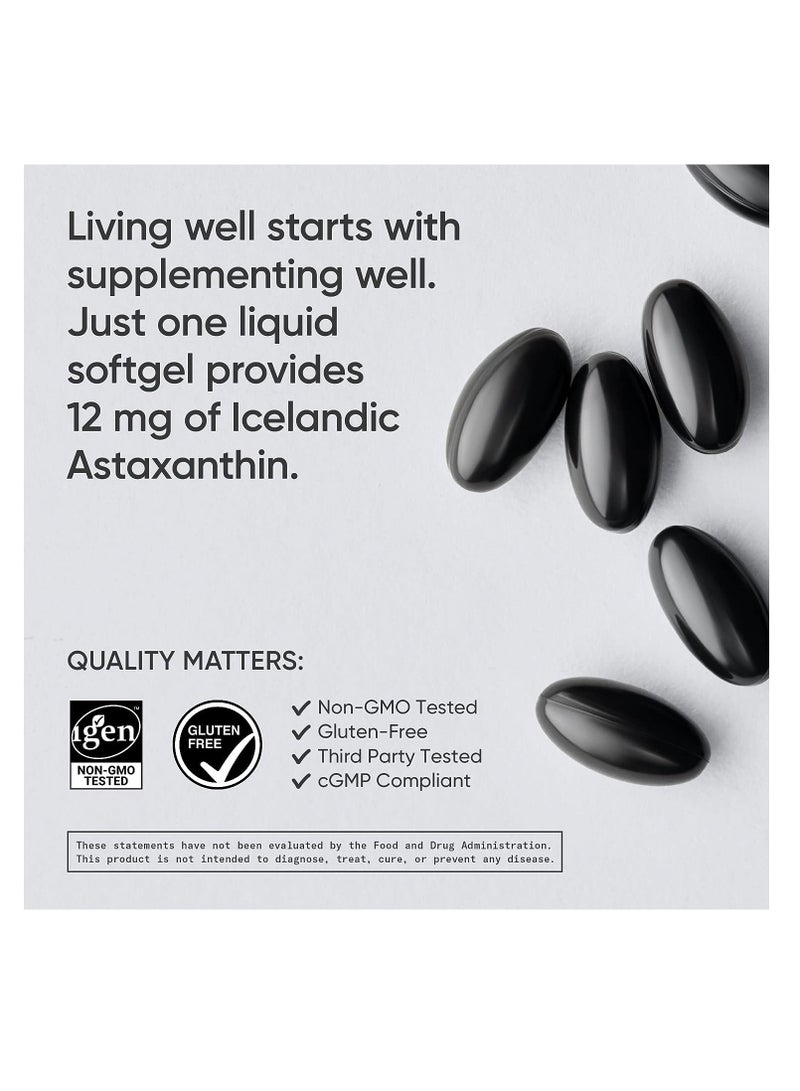 سبورتس ريسيرش Sports Research Astaxanthin Triple Strength 12mg 60 كبسولة هلامية تدعم نشاط مضادات الأكسدة - Image 4