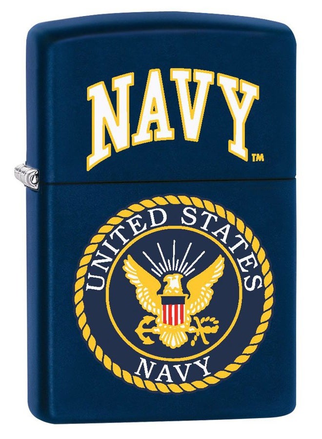 Zippo Lighter: United States Navy Logo - Navy Matte 76926 - Image 1